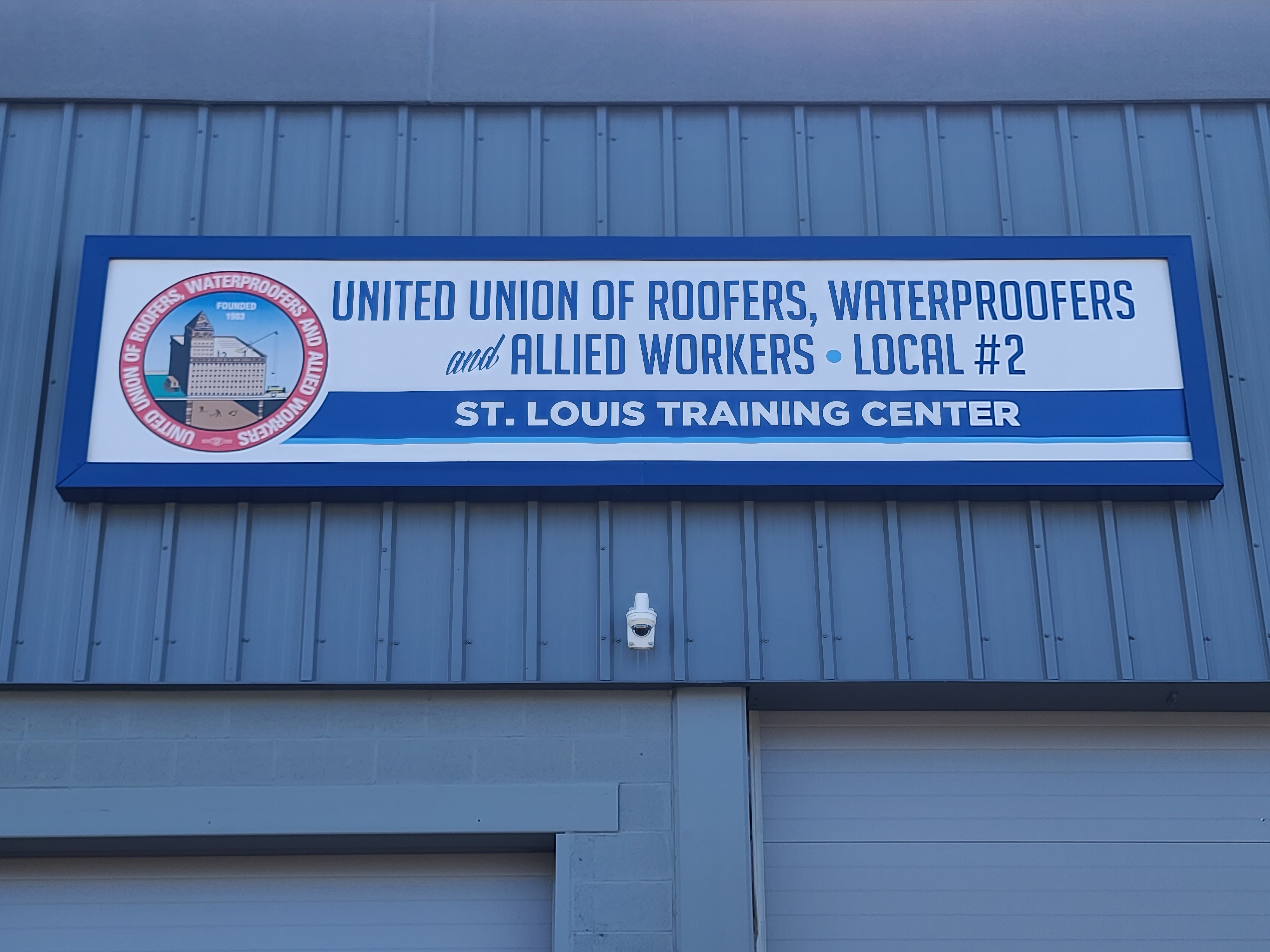 Roofers Local 2 Training Center Sign